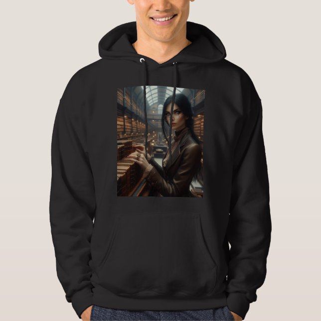 Steampunk Vintage Victorian Dam Hoodie (Framsida)