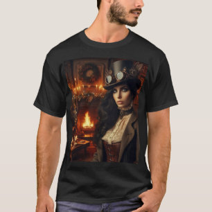 Steampunk Vintage Victorian Dam jul Red T Shirt