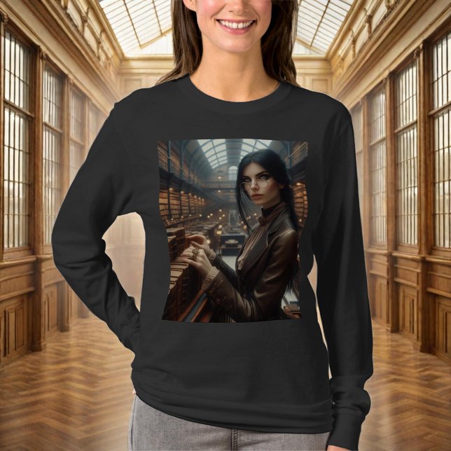 Steampunk Vintage Victorian Dam T Shirt (Skapare uppladdad)