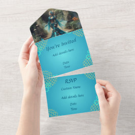 Steampunk Vintage Victorian Dam Teal Sjöjungfru