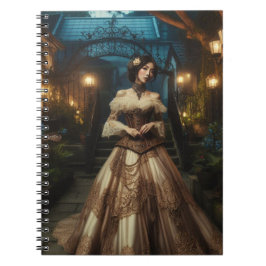 Steampunk Vintage Victorian Moonlight Dam Anteckningsbok