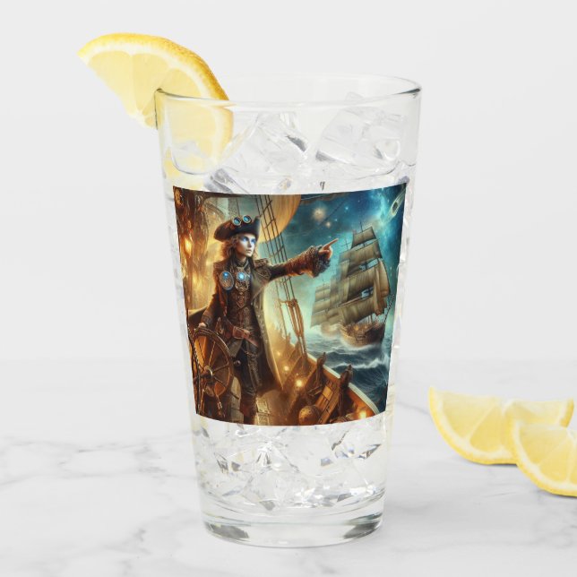 Steampunk Vintage Victorian Ocean Space Pirat Glaskopp (Framsida Ice)