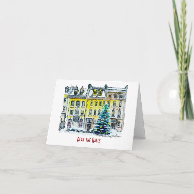 Steampunk-Vintagen Hand-Illustrated Helgkort (Framsida)