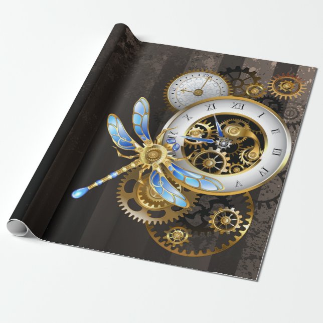 Steampunk-visare med trollslända presentpapper (Utrullad)