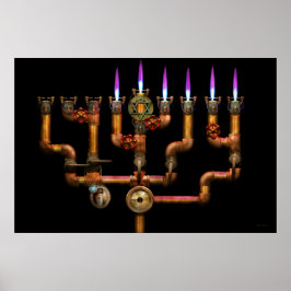 Steampunk - VVS - Att tända Menorah-ljusstakarna Poster