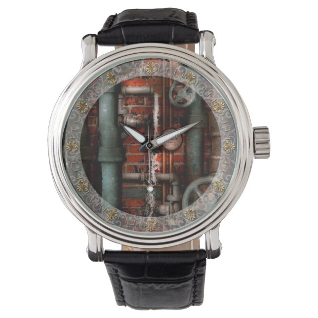 Steampunk - VVS - Rör och ventiler Armbandsur (Framsida)