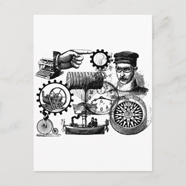 steampunk vykort (Framsida)