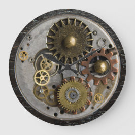 SteamPunk Wall Clock, Steel Clock, Acrylic Clock Stor Klocka