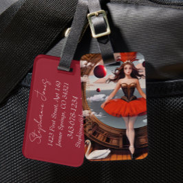 Steampunk Watercolor Ballerina ryggsäck Bagagebricka