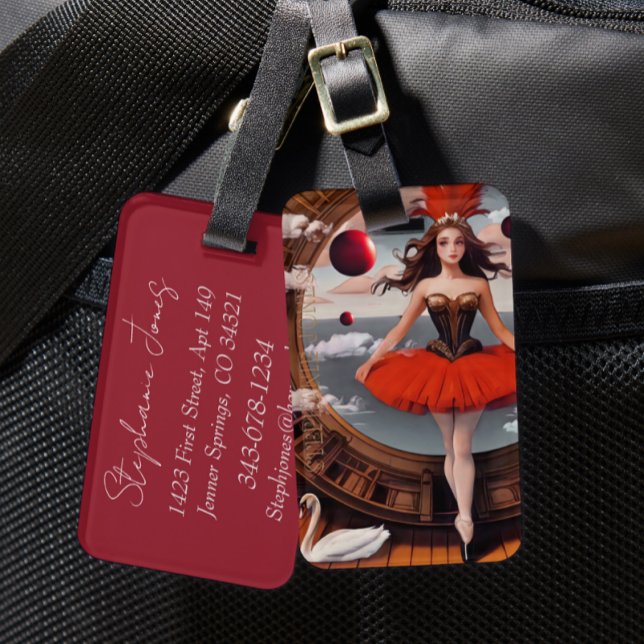 Steampunk Watercolor Ballerina ryggsäck Bagagebricka (Skapare uppladdad)