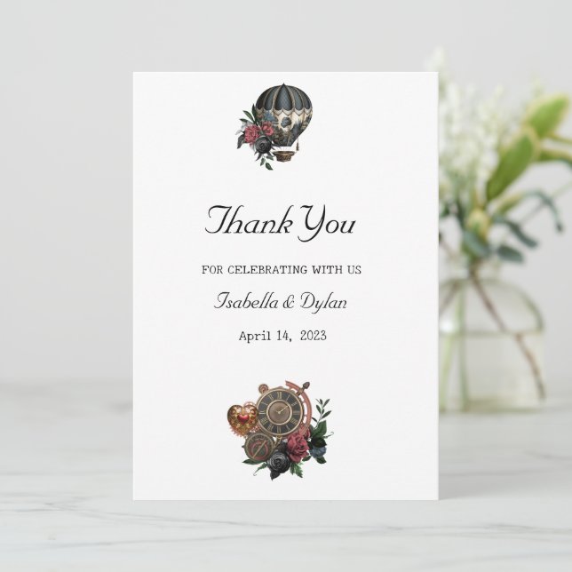 Steampunk Wedding Favor Tack Kort (Stående Fram)