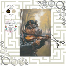 Steampunk Whimsical Hippo spelar Violin