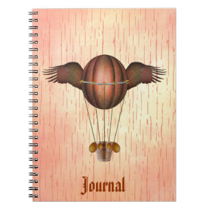 Steampunk Winged Balloon Journal Anteckningsbok