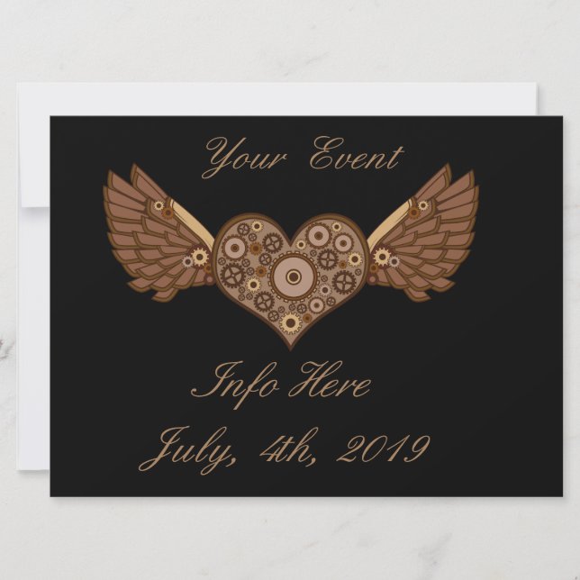 Steampunk Winged Heart med Gears Thunder_Cove (Framsida)