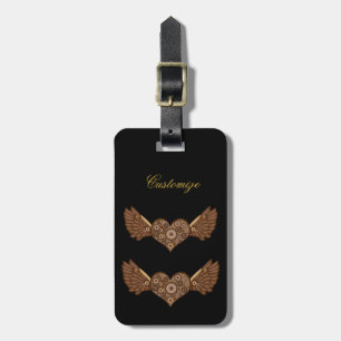 Steampunk Winged Heart med Gears Thunder_Cove Bagagebricka