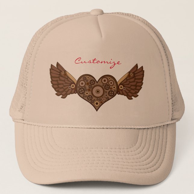 Steampunk Winged Heart med Gears Thunder_Cove Keps (Framsida)