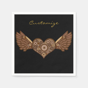 Steampunk Winged Heart med Gears Thunder_Cove Pappersservett