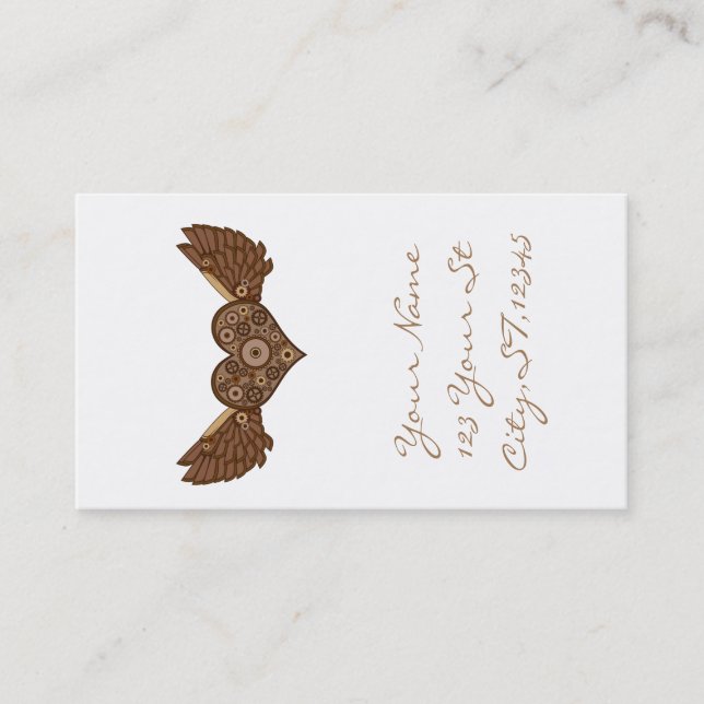 Steampunk Winged Heart med Gears Thunder_Cove Visitkort (Framsida)