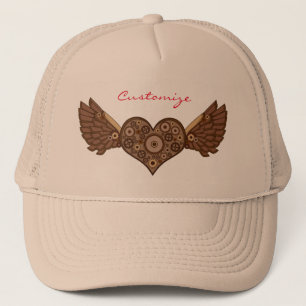 Steampunk Winged Heart med växlar Thunder_Cove Keps