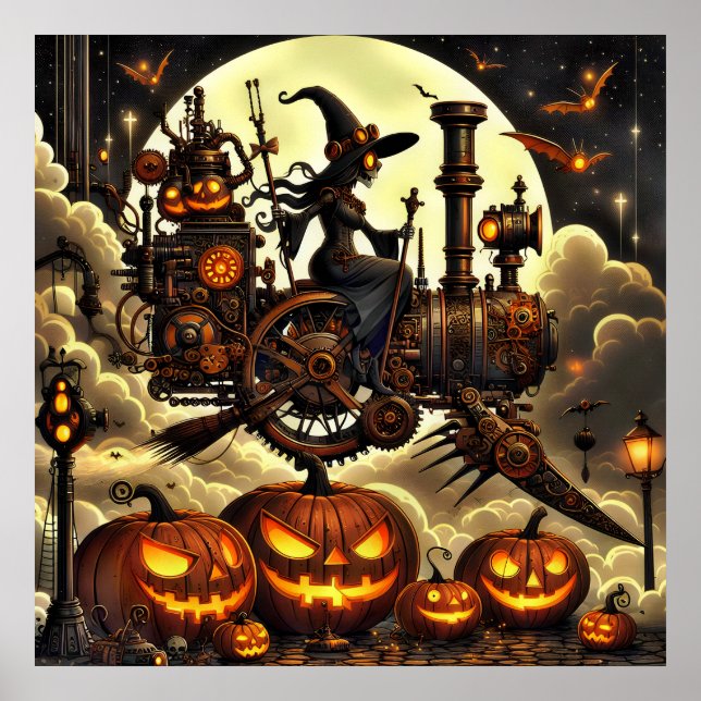 Steampunk Witch Art Poster (Framsidan)