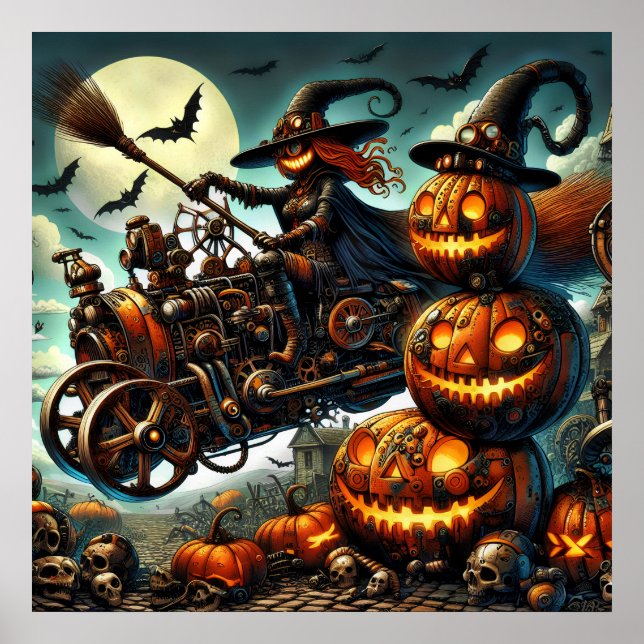 Steampunk Witch Art Poster (Framsidan)