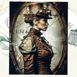 Steampunk Woman Decoupage v2