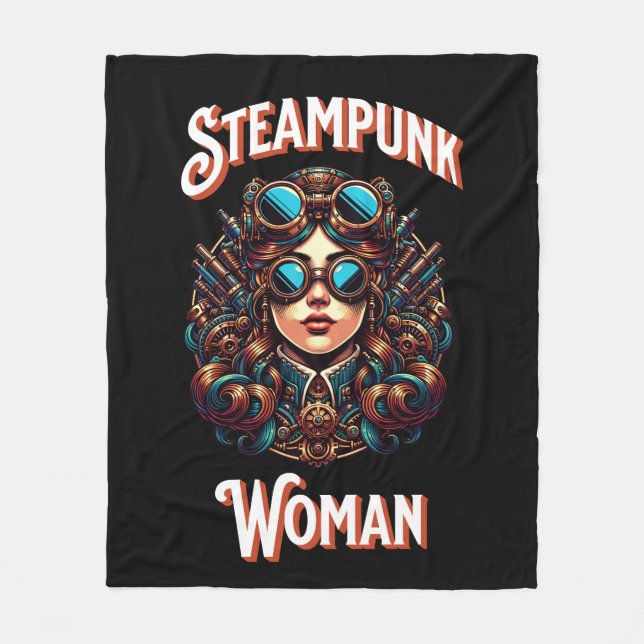 Steampunk Woman Fleecefilt (Framsidan)