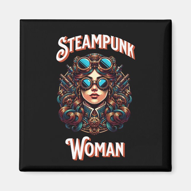 Steampunk Woman Magnet (Framsidan)