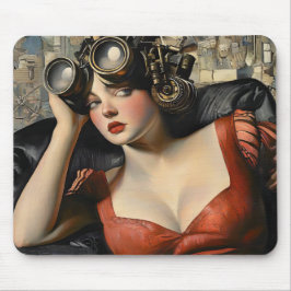 Steampunk Woman Mouse Pad Musmatta