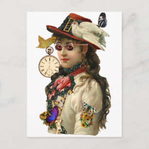 SteamPunk Woman Vykort