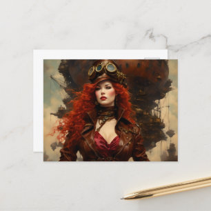 Steampunk Woman Vykort