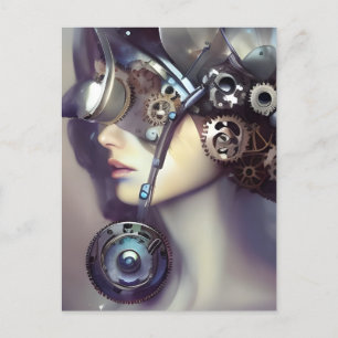 Steampunk Woman Vykort