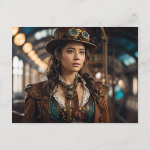 Steampunk Woman Vykort