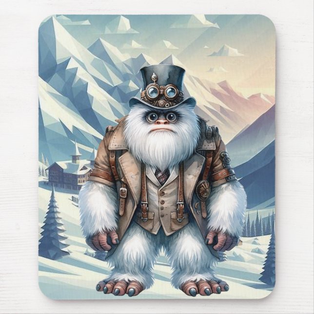 Steampunk Yeti Mousepad Musmatta (Framsidan)