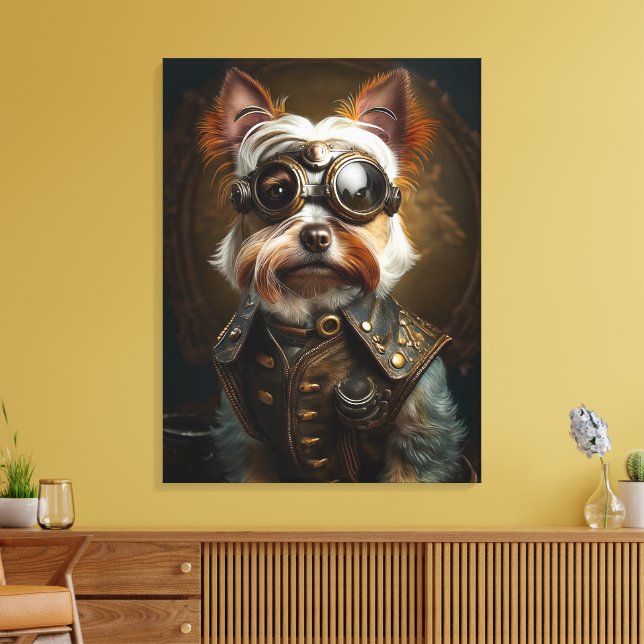 Steampunk Yorkie Canvas Art (Insitu (Vardagsrum))