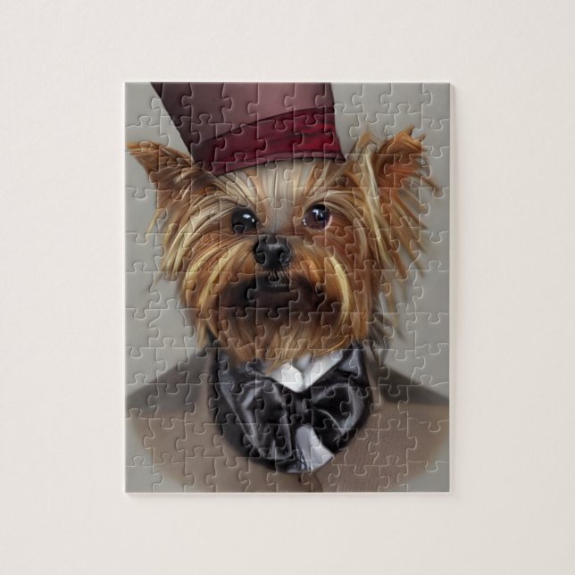 Steampunk Yorkie Jigszle Puzzle Pussel (Vertikal)