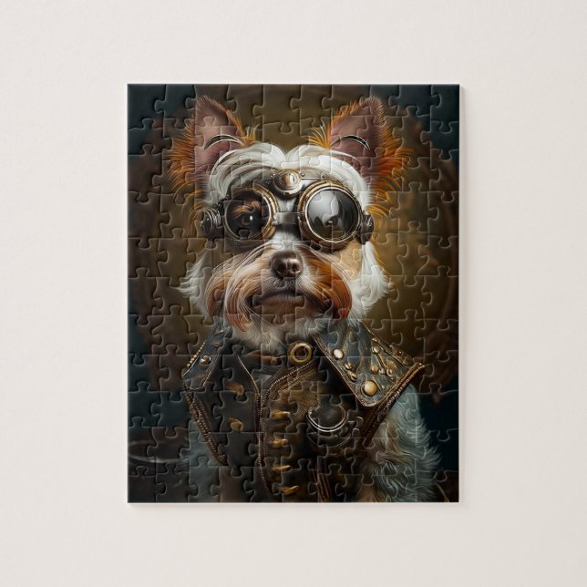 Steampunk Yorkie Puzzle Pussel (Vertikal)