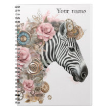 Steampunk zebra med rosa blommor