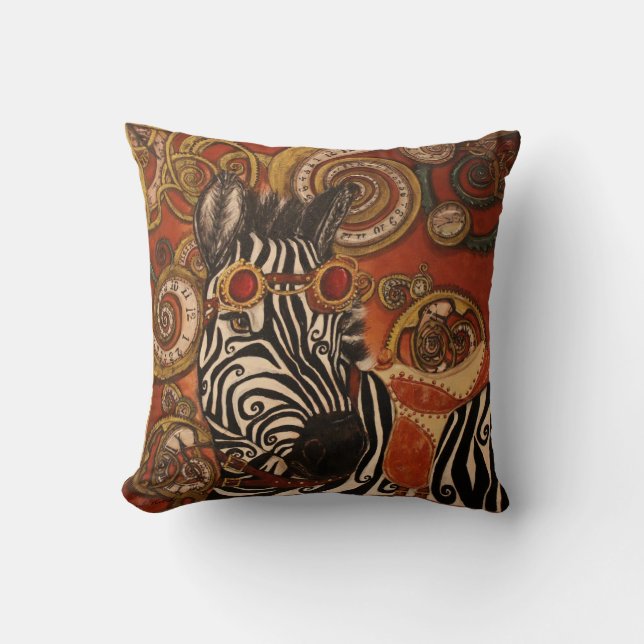Steampunk Zebra Pillow Kudde (Framsida)