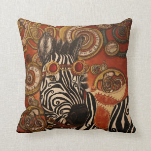 Steampunk Zebra Pillow Kudde