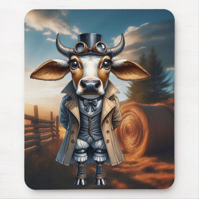 Steampunk Zebu Mousepad Musmatta (Framsidan)