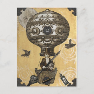 Steampunkballong Vykort