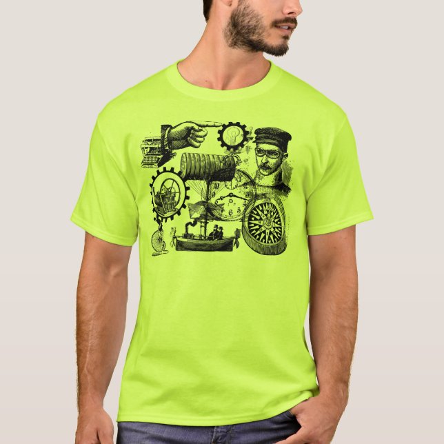 steampunkcollage numrerar 1 t shirt (Framsida)