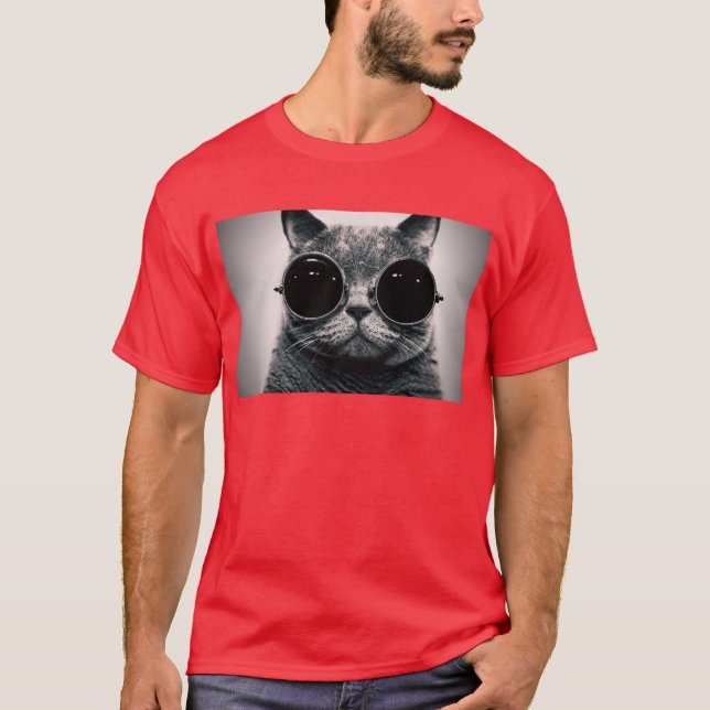steampunkexponeringsglas kyler katten t shirt (Framsida)