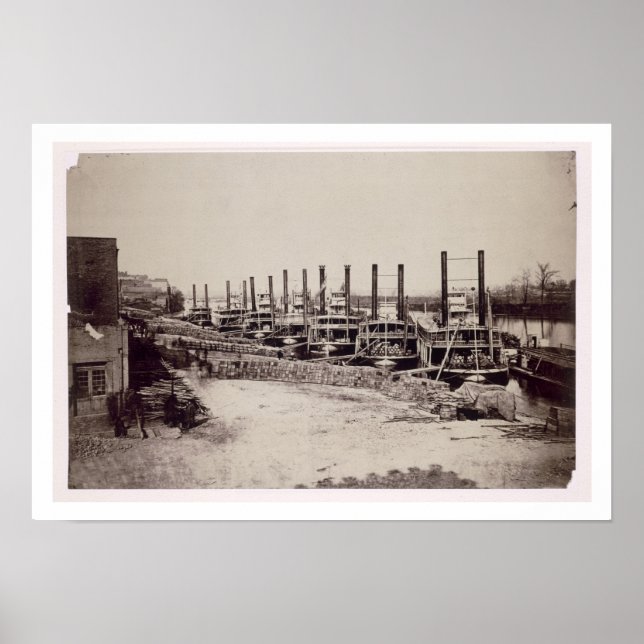 Steamrar på Mississippi (b/w-foto) Poster (Framsidan)