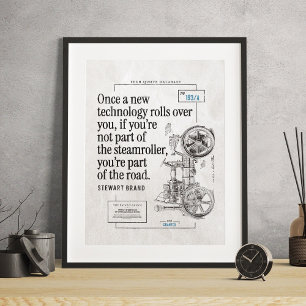 Steamrulltech Quote Funny Poster