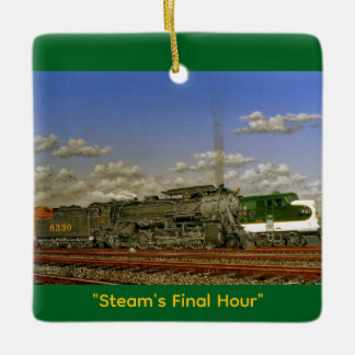 "Steam's Final Hour" av Tom Rock keramisk prydnad Julgransprydnad Keramik