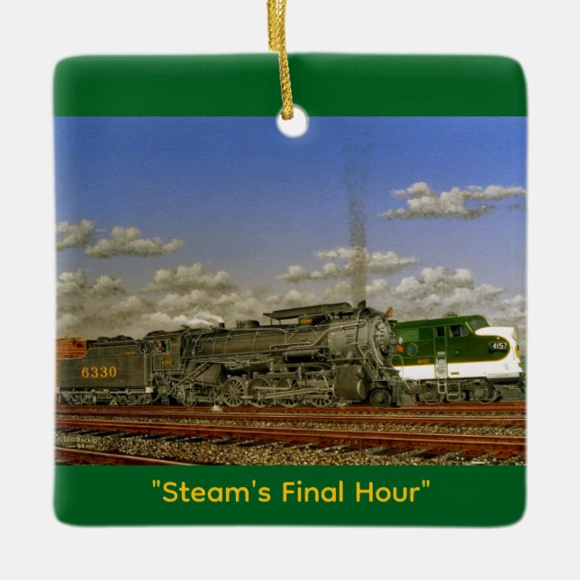 "Steam's Final Hour" av Tom Rock keramisk prydnad Julgransprydnad Keramik (Framsida)