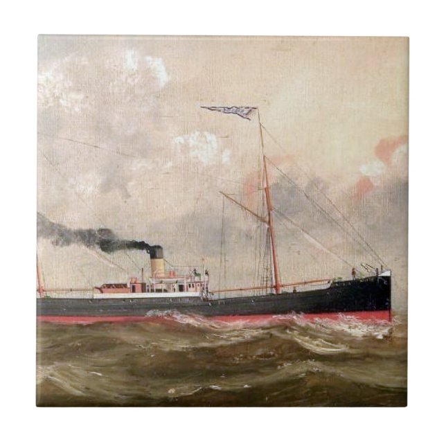 Steamship Louise 1800-talet Kakelplatta (Framsidan)