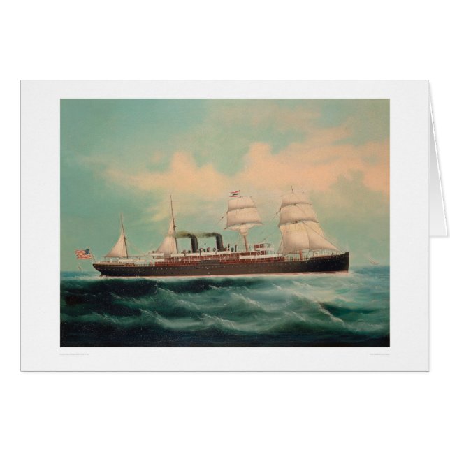 Steamship S.S. China (1614A) Hälsningskort (Framsidan Horizontal)